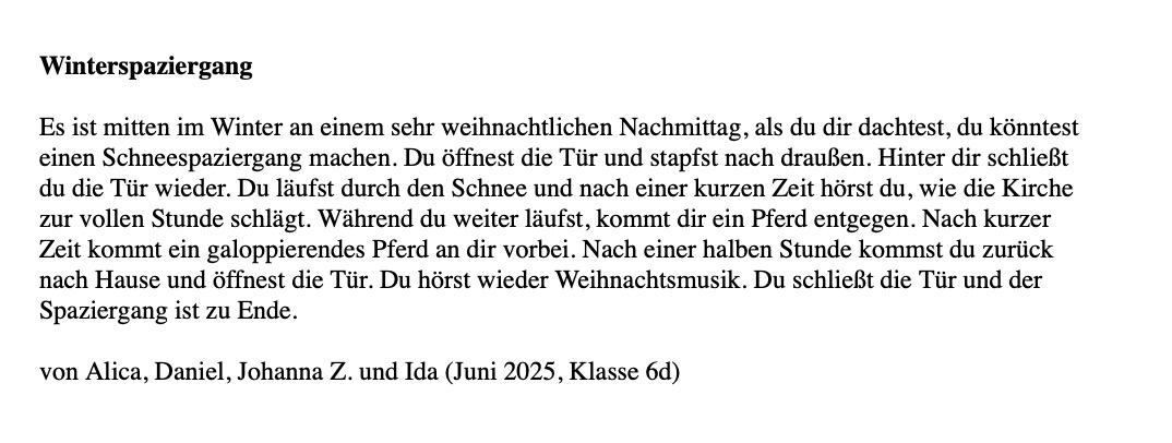winterspaziergang text